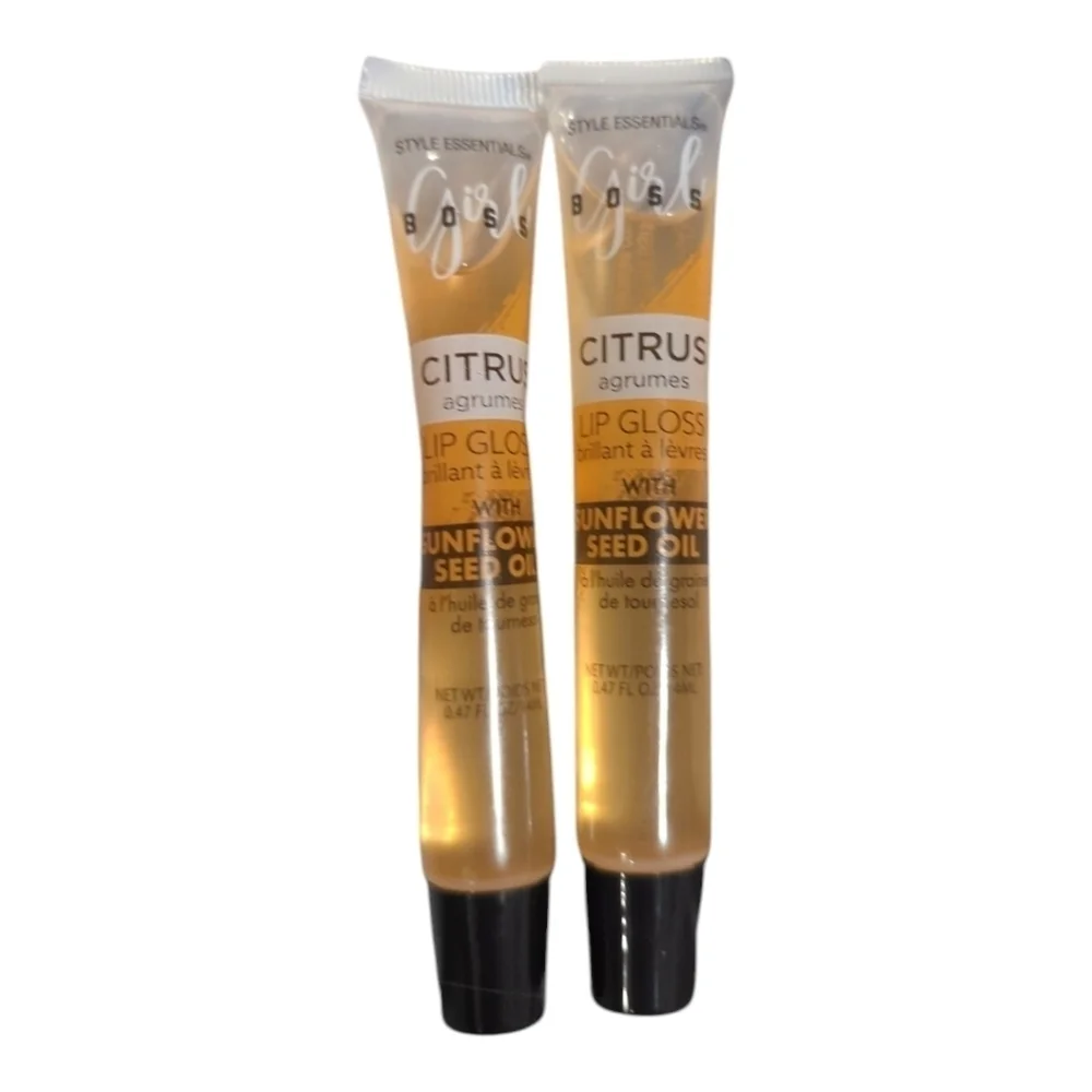 Girl Boss Lip Gloss 2pc Set Lightly Tinted Moisturizing and Hydrating Citrus